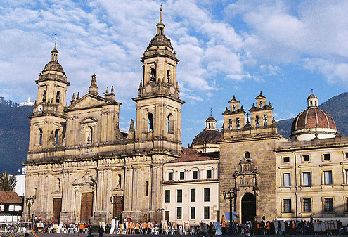 Bolivar square in Bogota Colombia